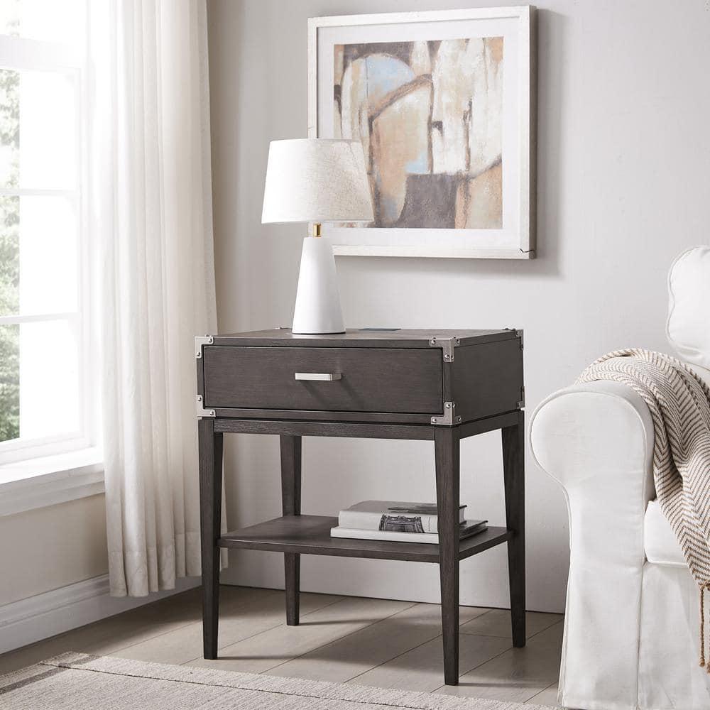 Red Barrel Studio® Beckett Solid + Manufactured Wood Side Table in Anthracite & Reviews | Wayfair