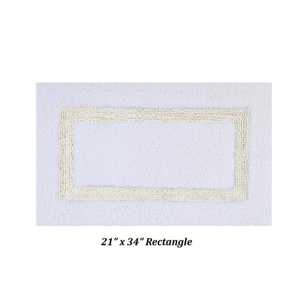 21"x34" Hotel Collection Bath Rug White/Ivory - Better Trends: Cotton Tufted, Machine Washable
