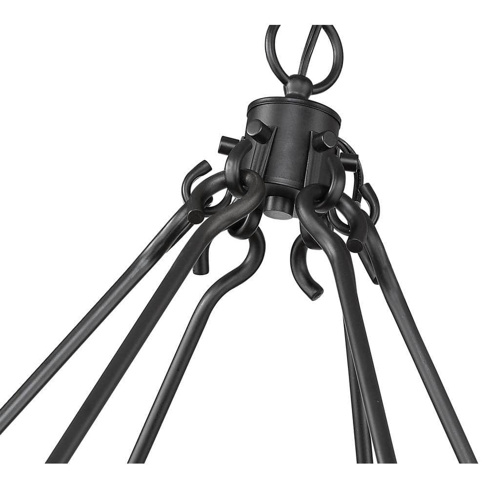 Matte Black 12-Light Candle-Inspired Chandelier