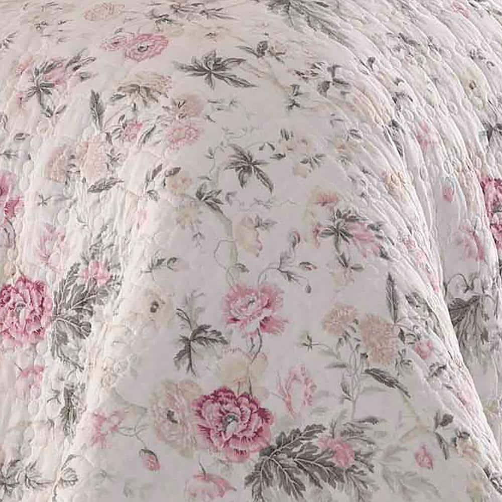 Laura Ashley Laura Ashley Breezy Floral Cotton Reversible Quilt Set