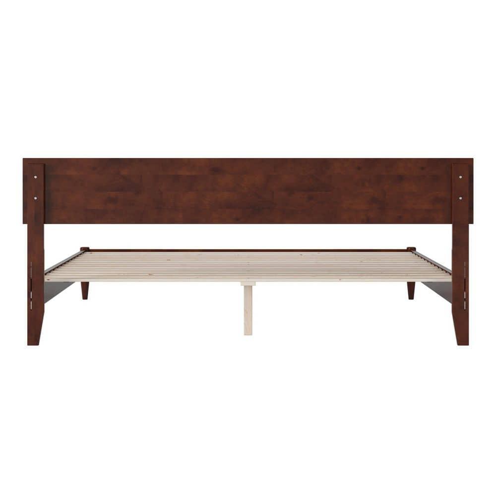 AFI Aria King Modern Solid Wood Low Profile Platform Bed, Walnut