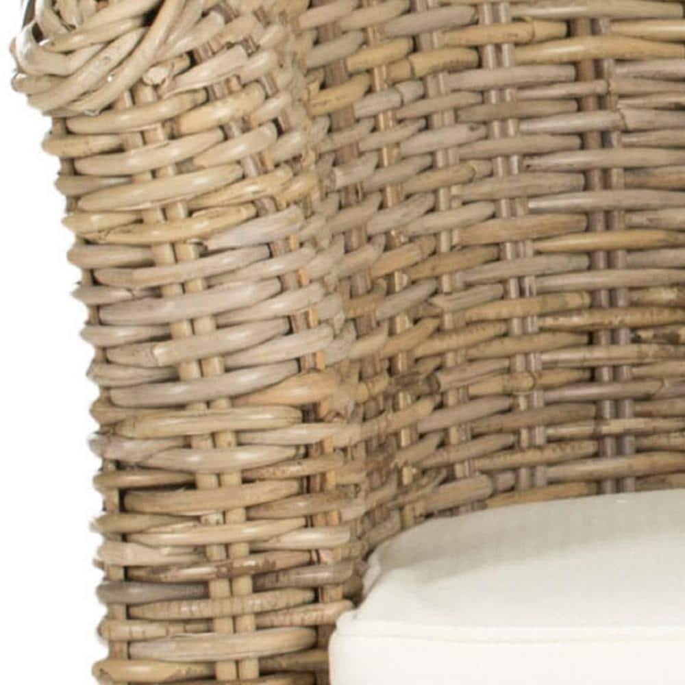 Omni Barrel Chair - FOX6501 - White/Natural Unfinished - Safavieh