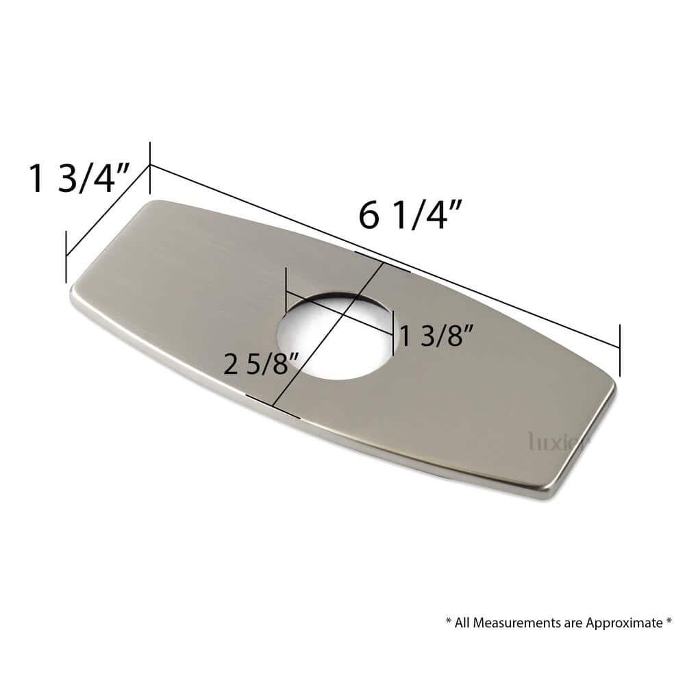 BWE 6.3 Inch Sink Hole Cover Bathroom Vessel Vanity Sink Faucet Rectangle Cover Deck Plate for 1 Or 3 Hole Escutcheon Brushed Nickel
