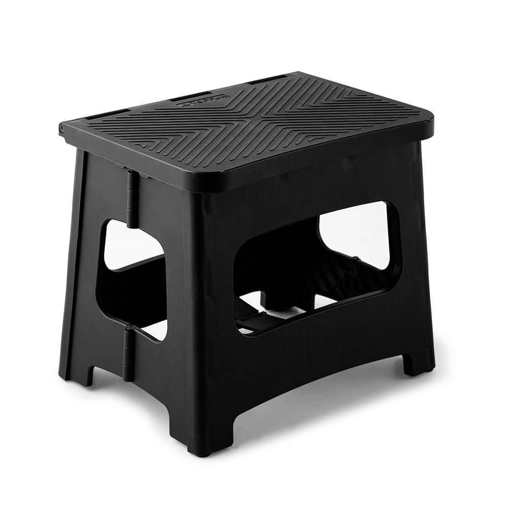 One Step Folding Stool Lightweight and Portable 300 lbs. Working Load Franklin, Black