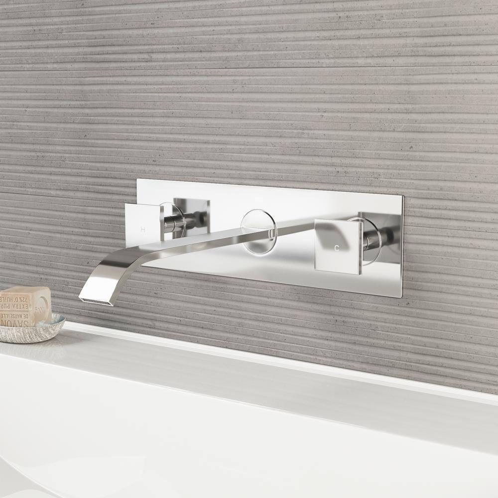 Titus 3" H Two Handle WaterSense Wall Mount Bathroom Faucet