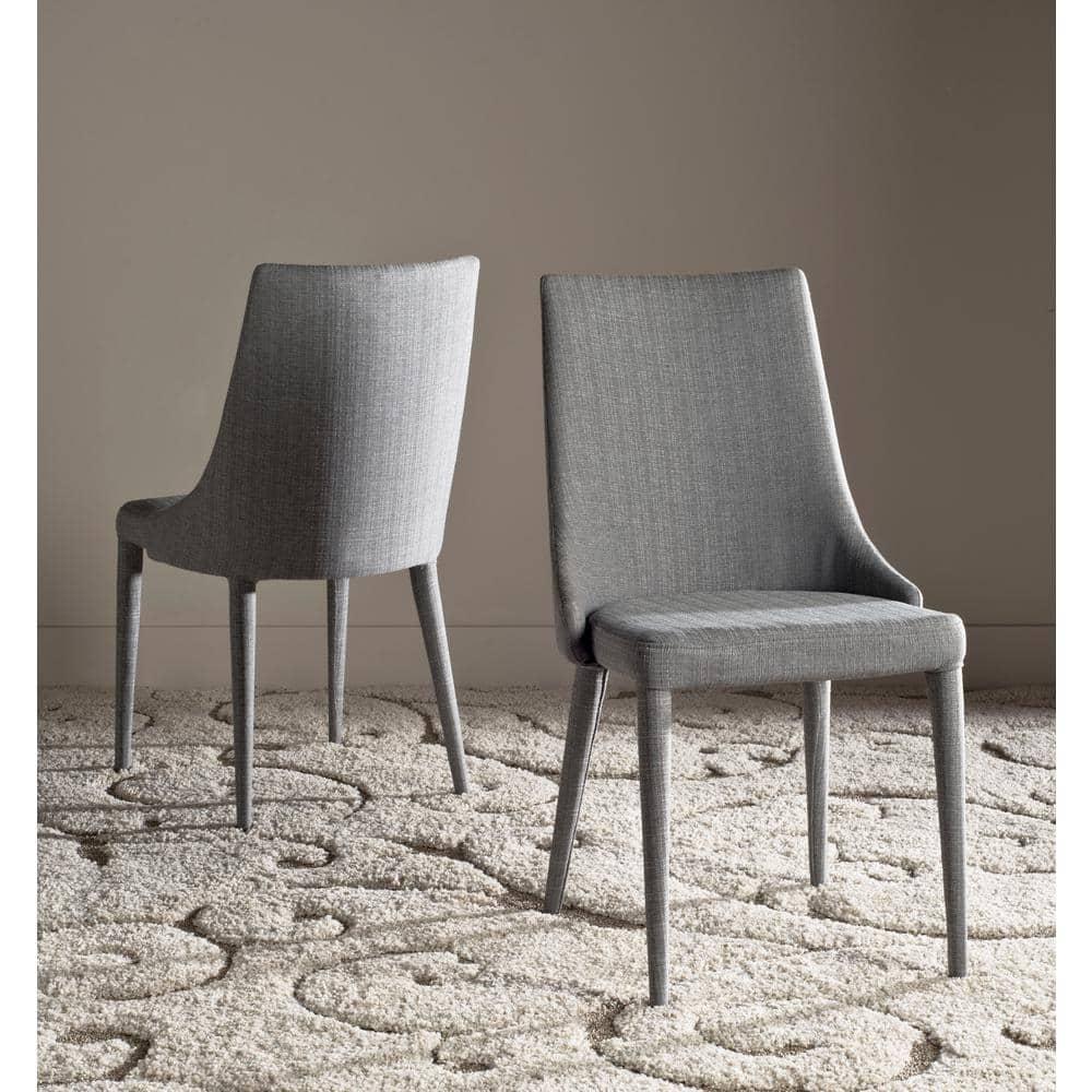 Summerset 19" H Leather Side Chair (Set of 2) - FOX2014 - Grey - Safavieh Couture