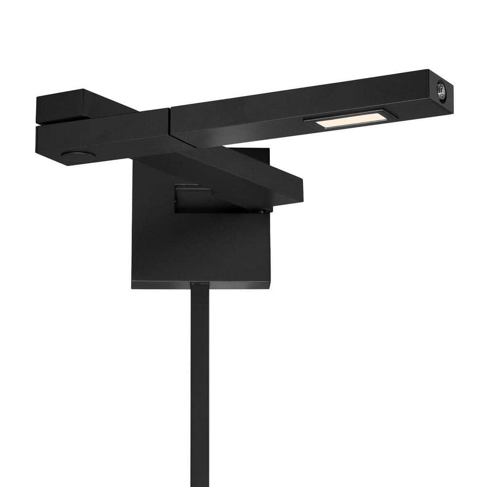 Black LED Outdoor Swing Arm Wall Light with Dimmable Feature