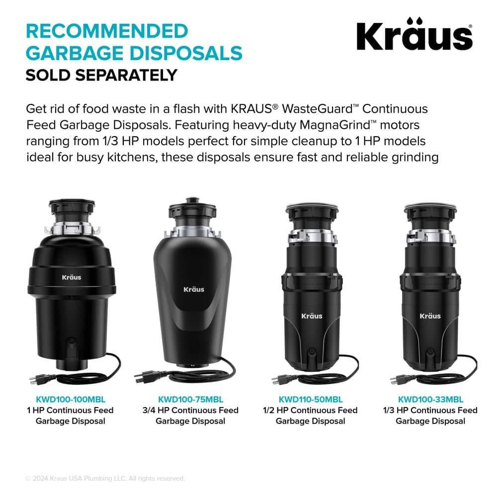 Kraus KRAUS Quarza™ 33" L Dual Mount 60/40 Double Bowl Granite Kitchen Sink KGD-442GREY