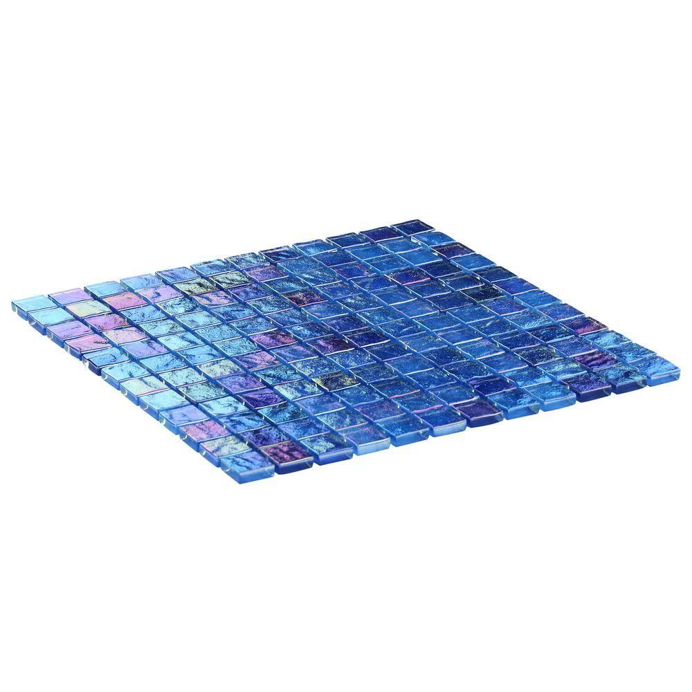 Speckle 11.73" x 11.73" Iridescent 1" Squares Glass Mosaic Wall Tile (0.95 Sq. Ft. / Sheet)