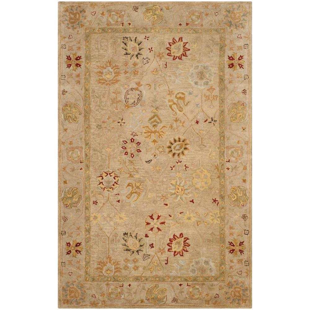 Antiquity AT859 Hand Tufted Indoor Area Rug - Taupe/Beige - 5'x8' - Safavieh