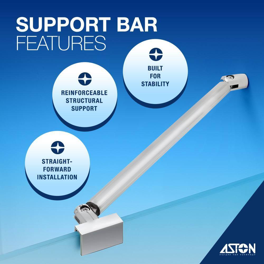 Nautis XL 66.25 to 67.25 in. W x 80 in. H Hinged Frameless Shower Door with Clear StarCast Glass