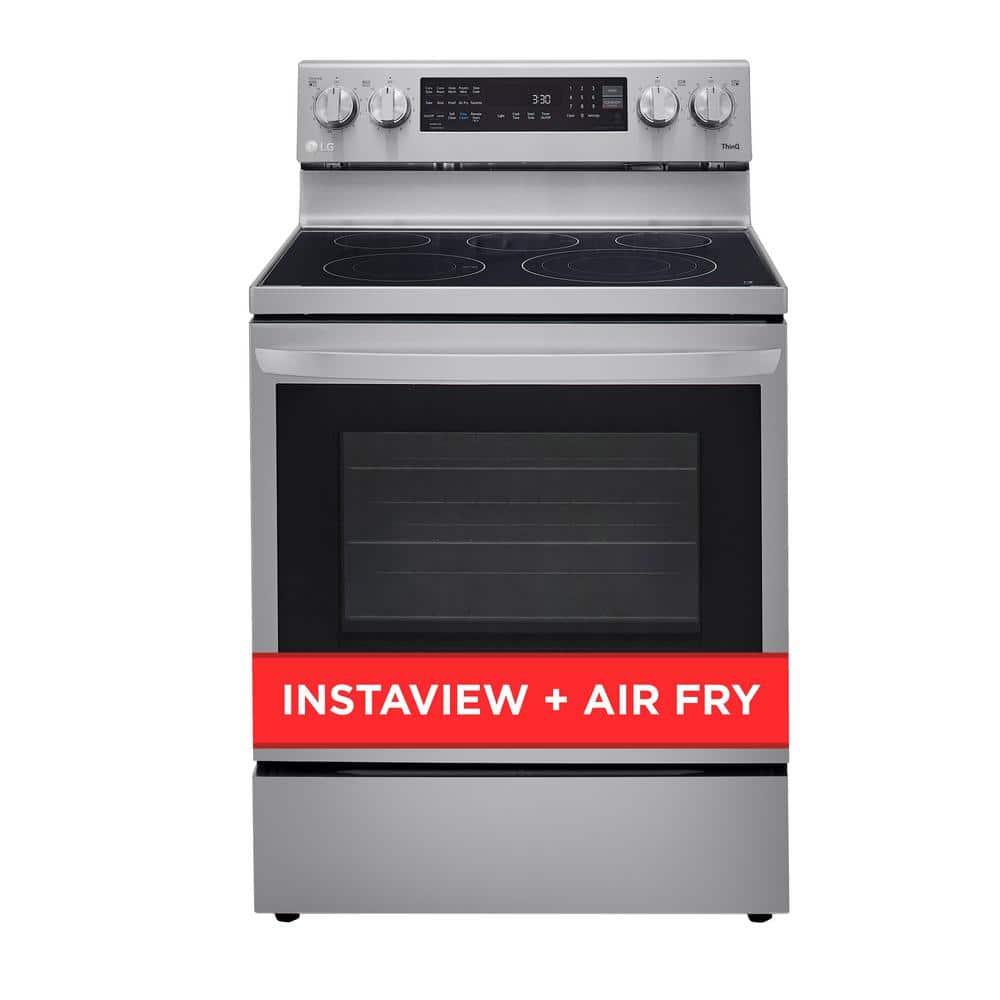 LG LG Smart Wi-Fi Enabled True Convection InstaView® Electric Range with Air Fry, 6.3 cu. ft. LREL6325F