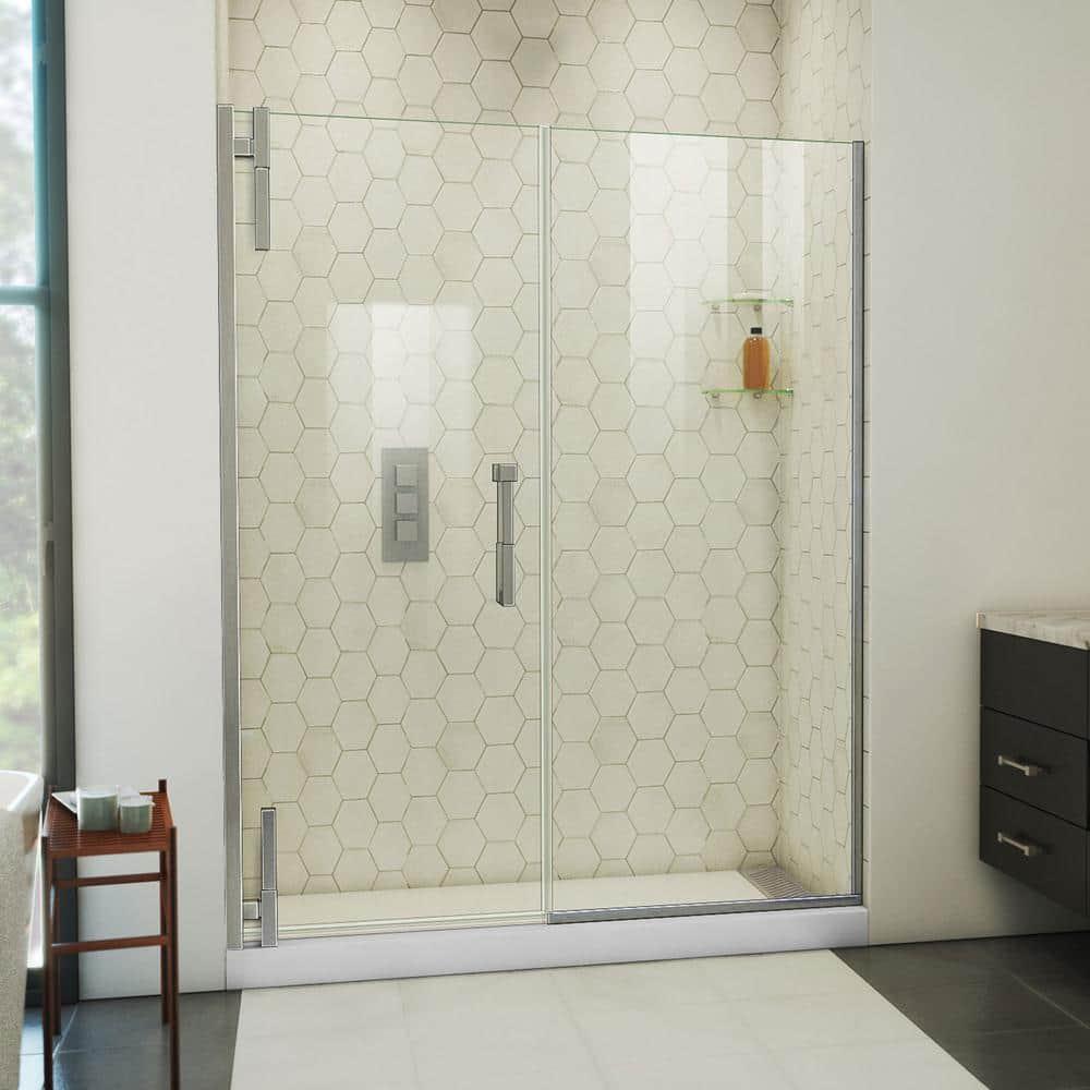 DreamLine Ascend 56-57 in. W x 72 in. H Frameless Pivot Shower Door