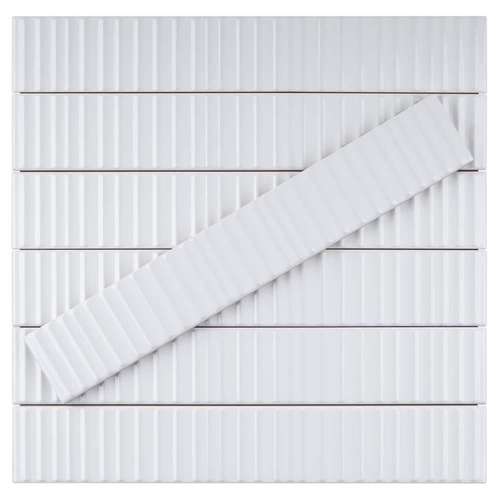 Supreme Tile Nova 1.97 in. X 11.81 in. Polished Ceramic Subway Wall Tile