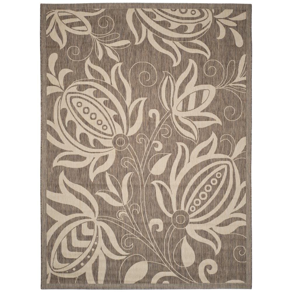 Courtyard CY2961 Power Loomed Indoor and Outdoor Area Rug - Brown/Natural - 9'x12' - Safavieh