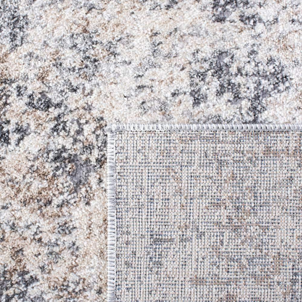 Aston ASN705 Power Loomed Indoor Area Rug - Ivory/Grey - 6'7"x6'7" - Safavieh