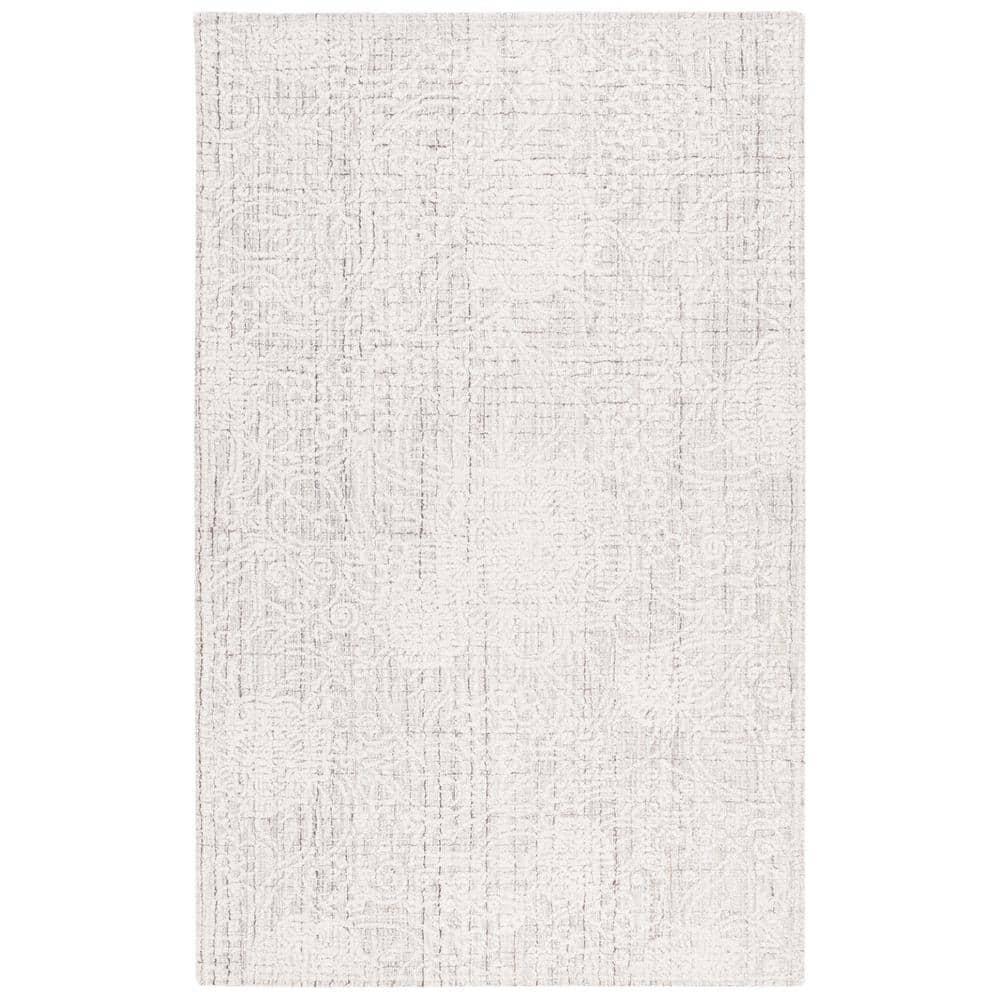 Ebony EBN114 Hand Tufted Area Rug - Grey/Ivory - 4'x6' - Safavieh.