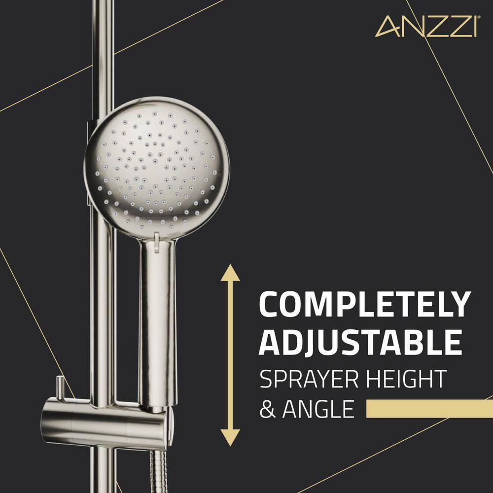 Heavy Rainfall Stainless Steel Shower Bar with Hand Sprayer