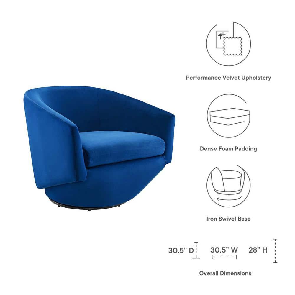 Velvet Swivel Barrel Chair