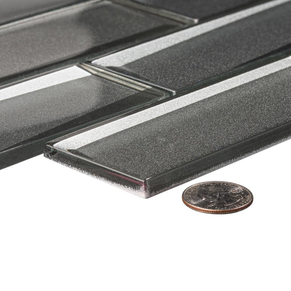 Andova Daazen 2" x 6" Glass Mosaic Kitchen Backsplash, Bathroom, Shower, Wall and Floor Tile