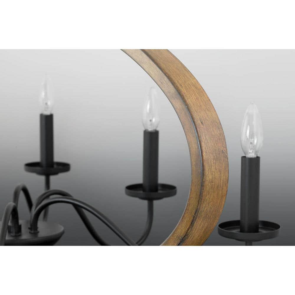 Progress Lighting Fontayne 6-Light Chandelier, Antique Bronze, Candelabra Lights, Steel, Dry Rated, Rustic Farmhouse, Modern Farmhouse, Urban