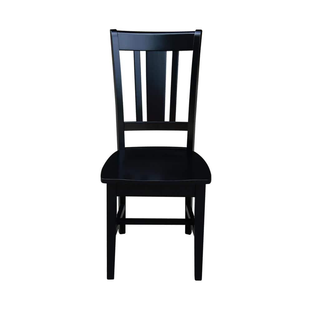 International Concepts Set of 2 San Remo Splatback Chairs Jet Black: Rubberwood Frame, Armless Design