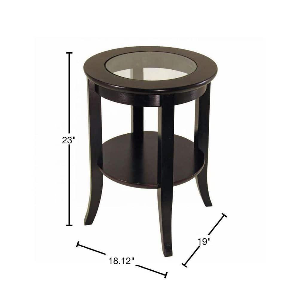 Home Craft Round Side/Accent Table, Espresso