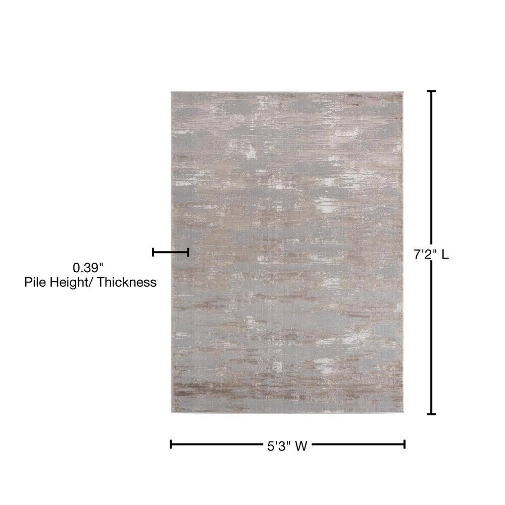 United Weavers Cascades Area Rug 2601 10991 Salish Wheat Gradients Lines 5' 3" x 7' 2" Rectangle