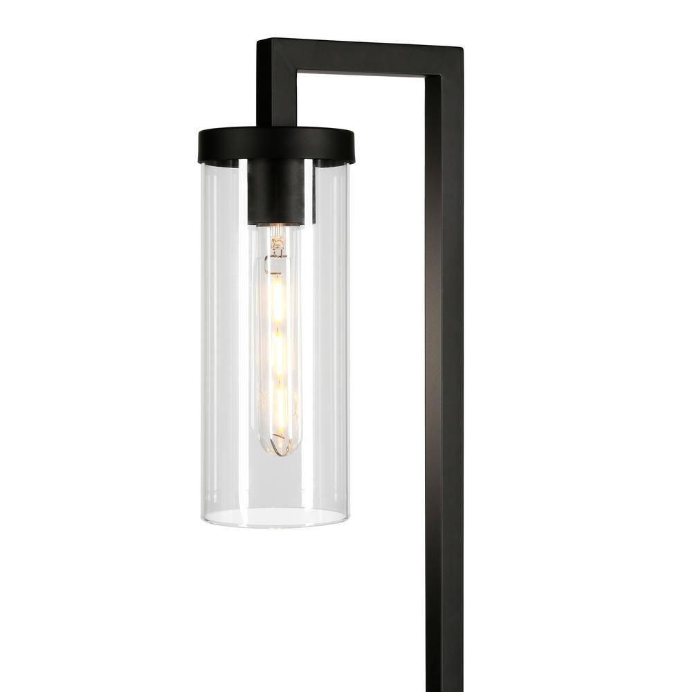 Evelyn&Zoe Lámpara de Mesa Moderna de Metal con Pantalla de Vidrio Transparente