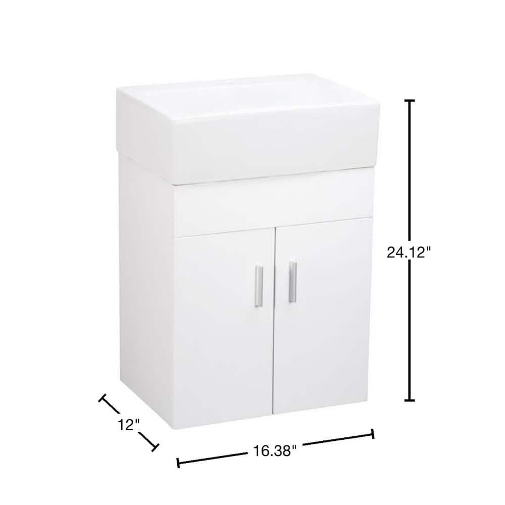 Orren Ellis Ashwini 16.375'' Single Bathroom Vanity with Ceramic Top