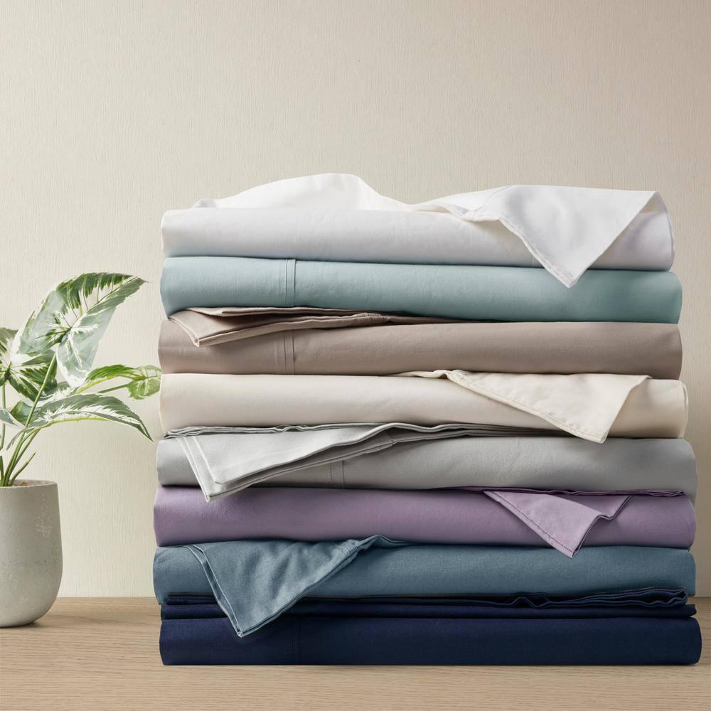 Peached Percale 200 Thread Count Relaxed Cotton Percale Sheet Set
