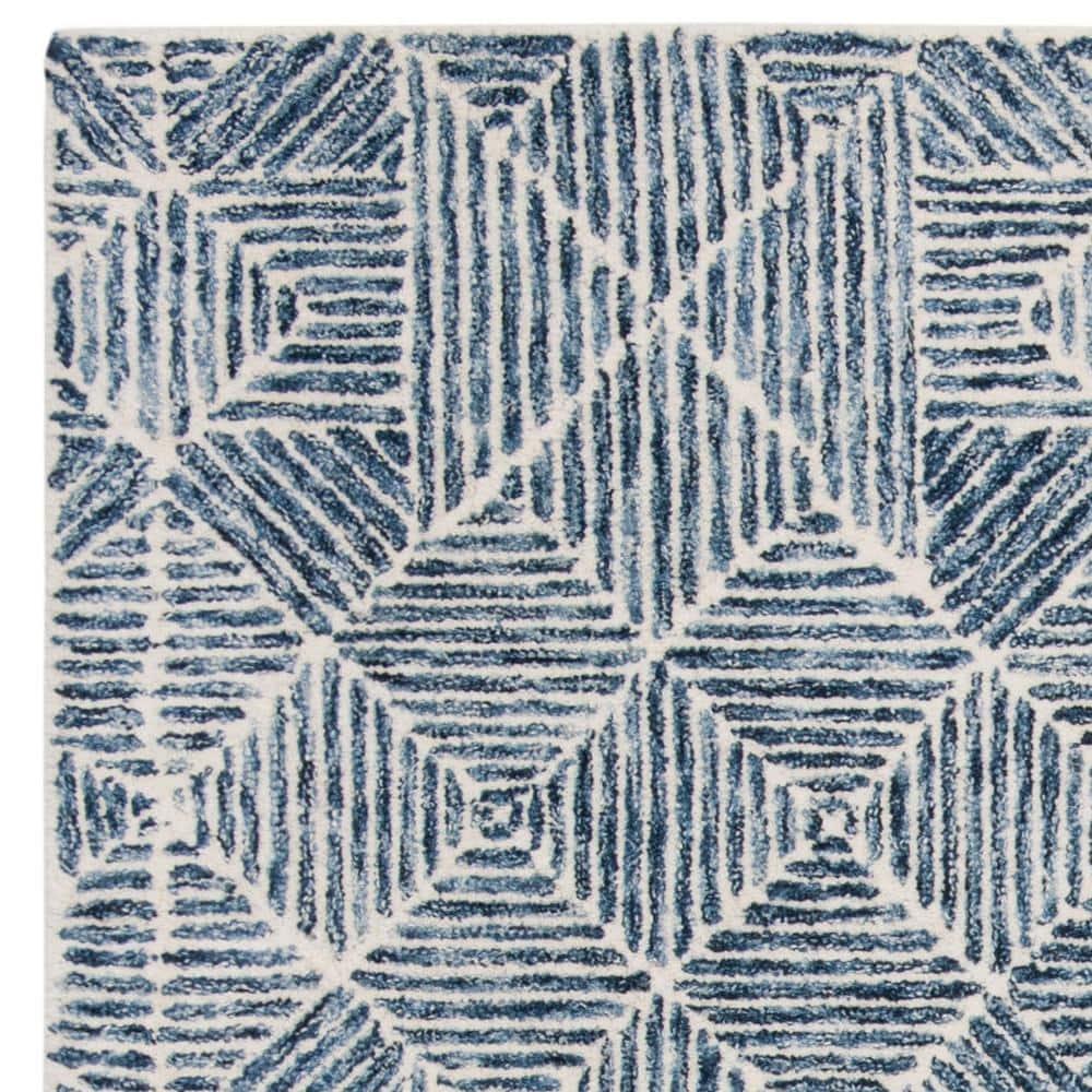 Abstract ABT763 Handmade Indoor Area Rug - Blue - 6'x6' - Safavieh