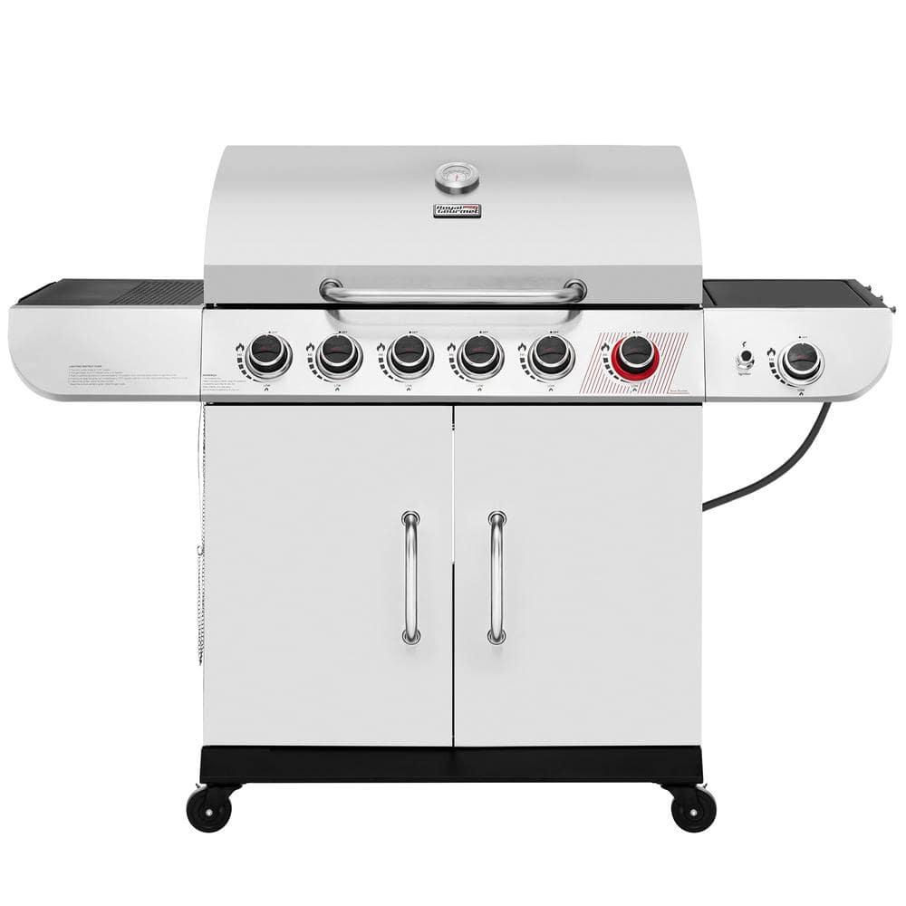 Stainless Steel 6-Burner Propane Gas Grill with Side Burner