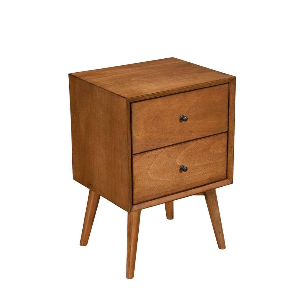 Alpine Furniture Flynn Nightstand, 18" W x 15" D x 26" H, Acorn