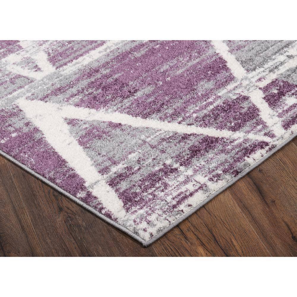 LBaiet 5' x 7' Purple and Gray Geometric Lines Rectangular Area Throw Rug
