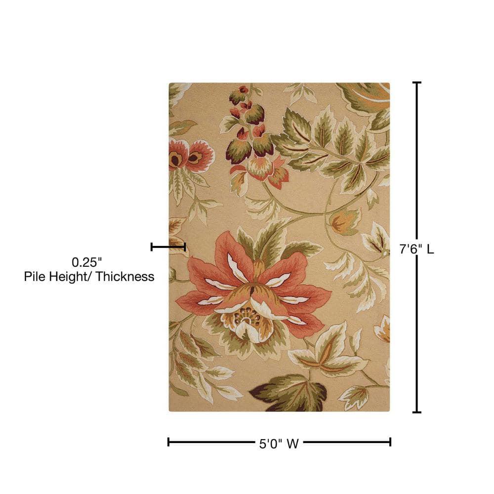 Nourison Fantasy Beige Area Rug FA11 5' x 7'6"