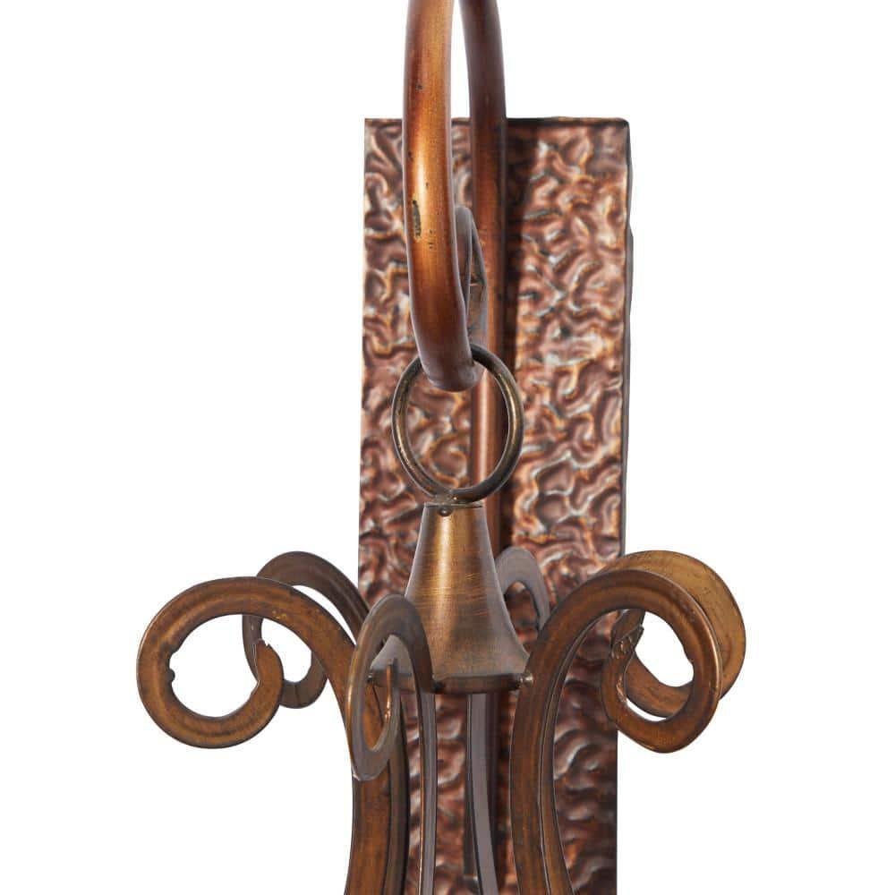 Co-t Bronze Iron Wall Sconce With Textured Finish And Glass Globe For Elegant Candle Display