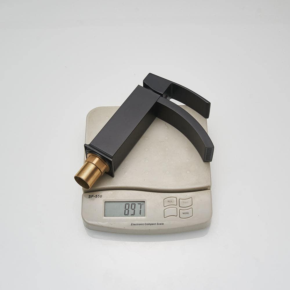 BWE Waterfall Single Hole Single-Handle Low-Arc Bathroom Sink Faucet With Pop-up Drain Assembly