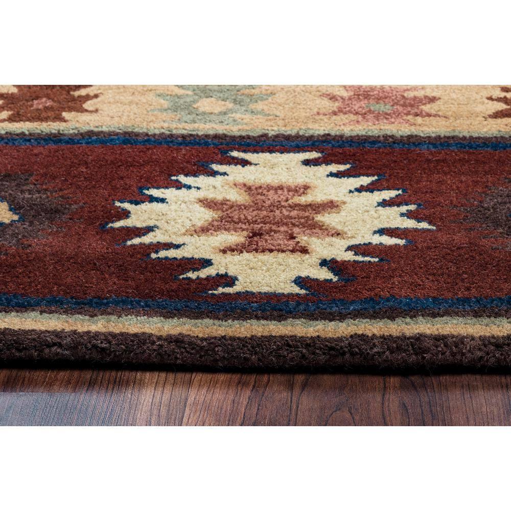 Alora Decor Ryder 6'6" x 9'6" Tribal Burgundy/Tan/Sage/Navy Hand-Tufted Rug