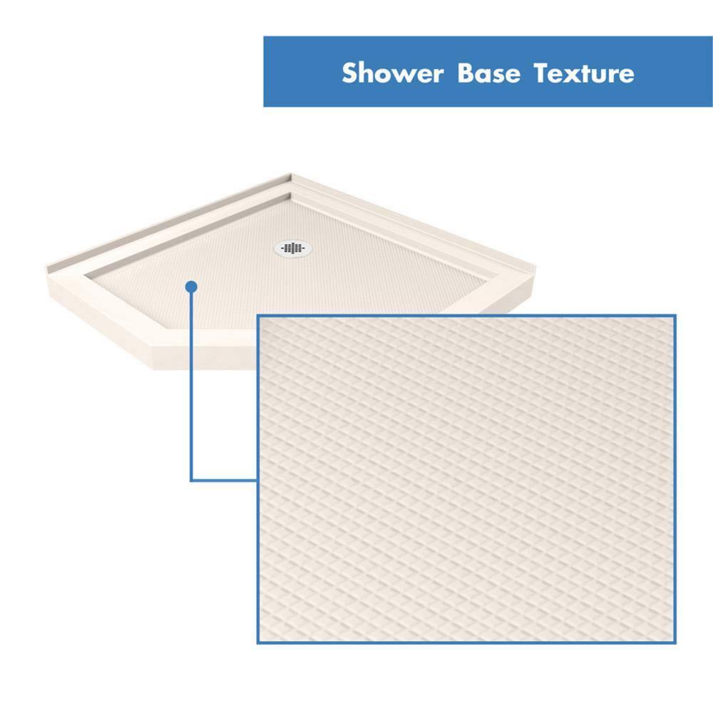 Prism 38" W x 38" D x 74.75" H Frameless Neo-Angle Reversible Shower Kit with Towel Bar and Base Included