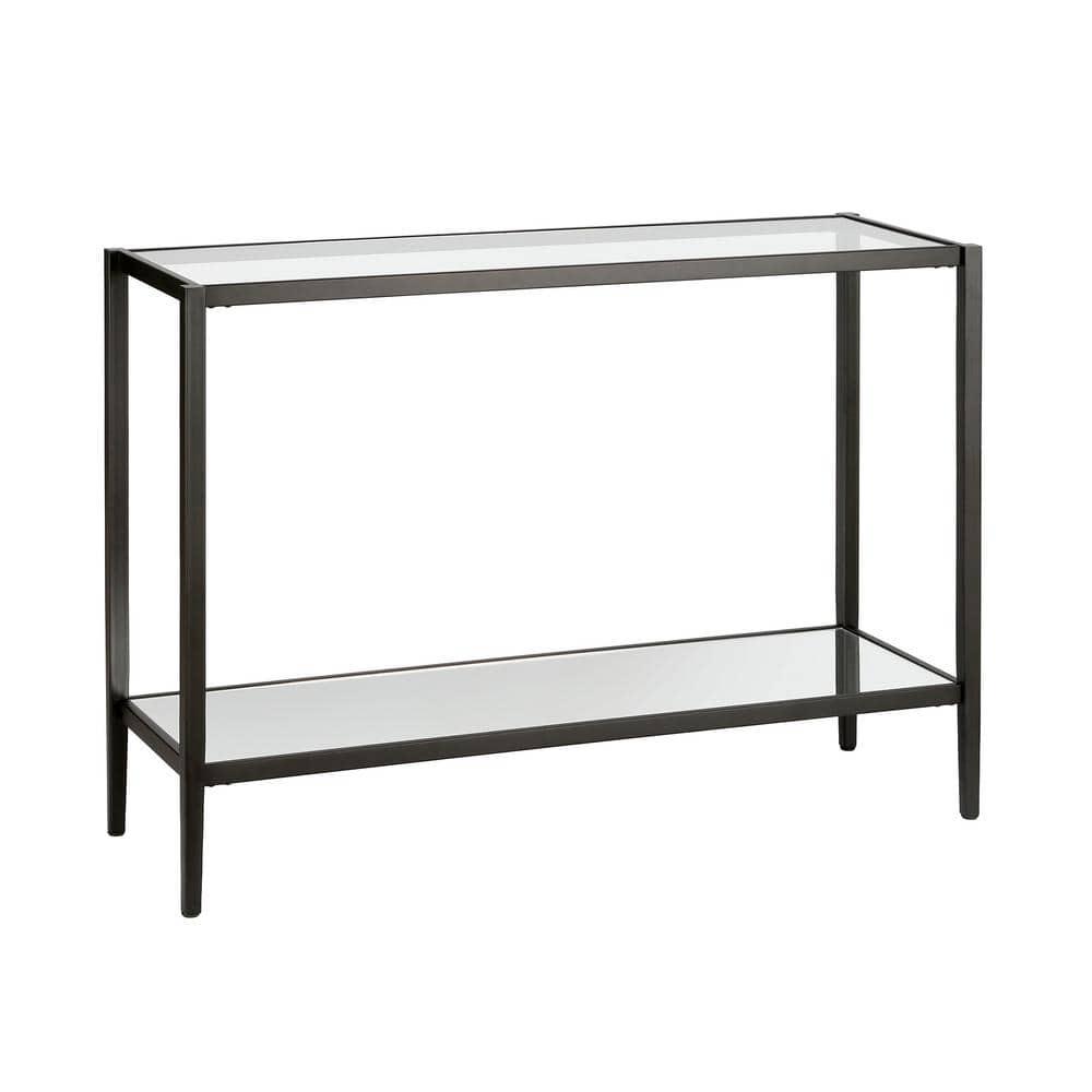 Evelyn&Zoe Rigan 46" Wide Rectangular Console Table, Blackened Bronze
