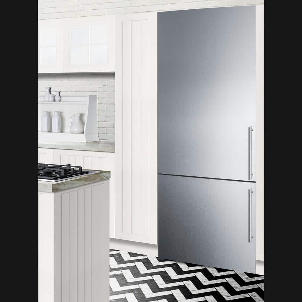 Summit Appliance FFBF279SSXH72LHD 28 in. Bottom Freezer Refrigerator - LHD