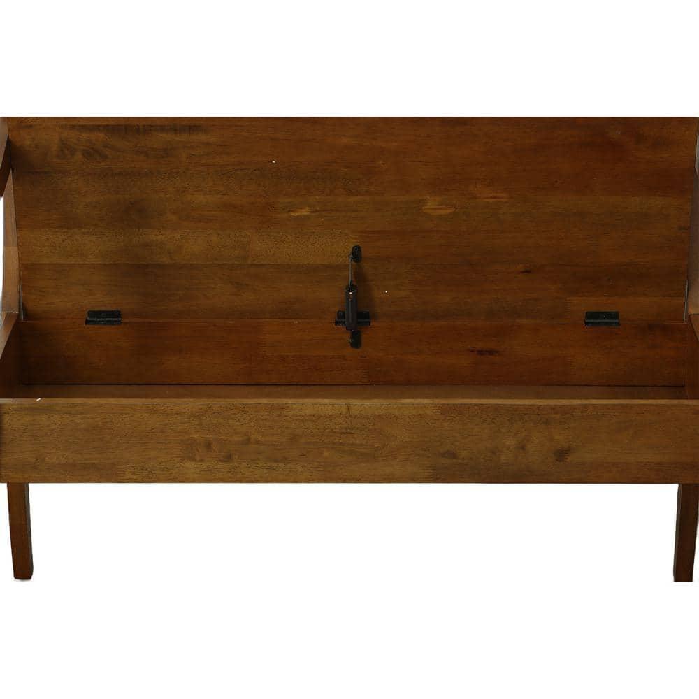 Carolina Living Alcott Storage Bench Elm: Hand-Crafted, Lift Lid, Antique Finish, 2-Person Seating