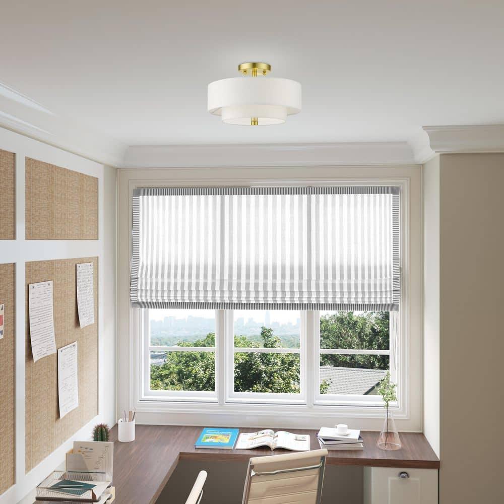 Livex Lighting Meridian 2 - Light Semi-Flush Mount in  Satin Brass