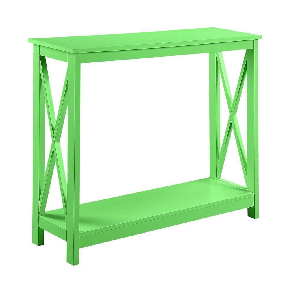 Convenience Concepts Oxford Console Table with Shelf, Lime Wood Finish