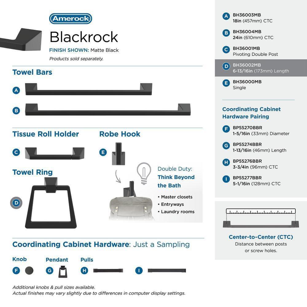 Amerock Blackrock Towel Ring BH36002MB