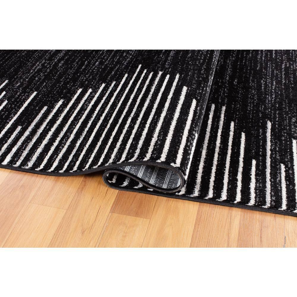 World Rug Gallery Bohemian Stripe Area Rug - Black 5' x 7'
