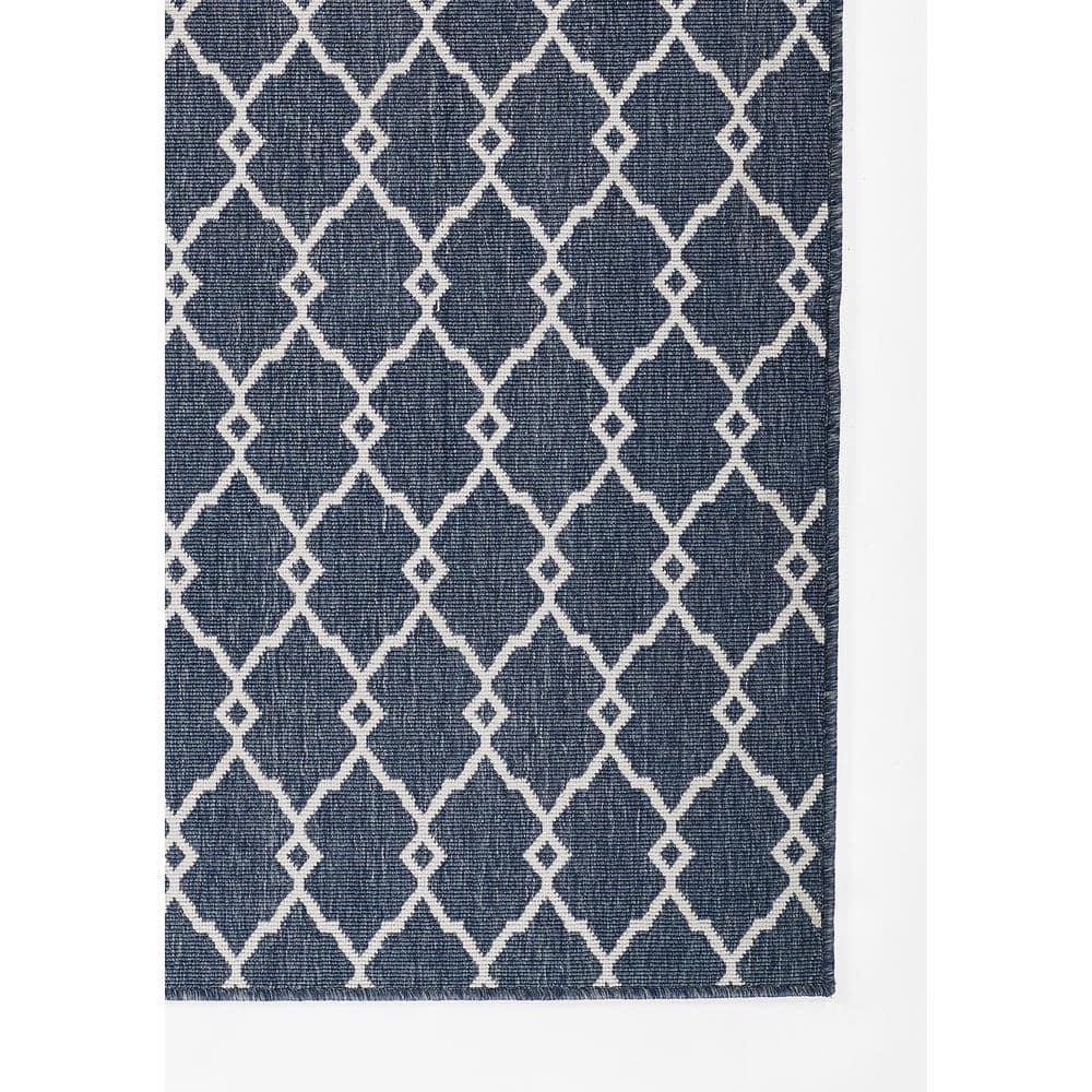 Momeni Baja Geometric Denim Indoor Outdoor Rug 6'7" X 9'6"