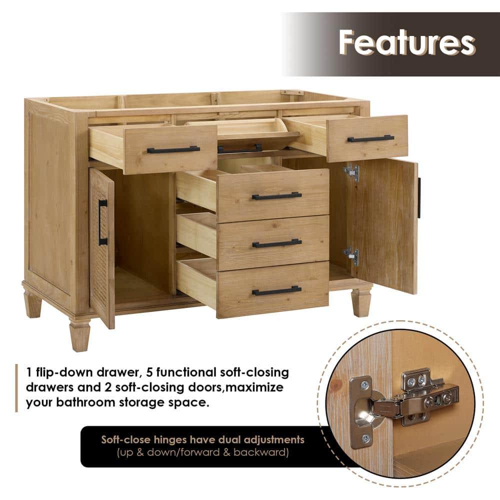 Solana 47.2" Single Bathroom Vanity Base Only in Weathered Fir