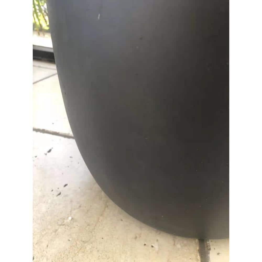 Rosemead Home & Garden, Inc. 17" Wide Kante Modern Concrete/Fiberglass Indoor Outdoor Planter Pot Charcoal Gray: Weather-Resistant